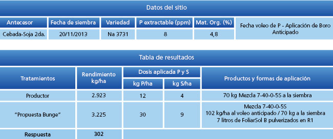 tabla de resultados